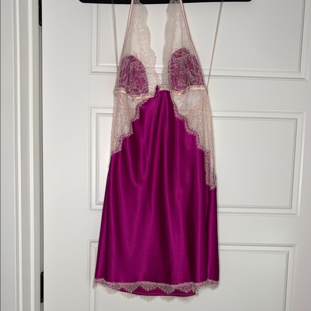 Victoria's Secret Purple and Cream Lace Chemise - Picture 2 of 8